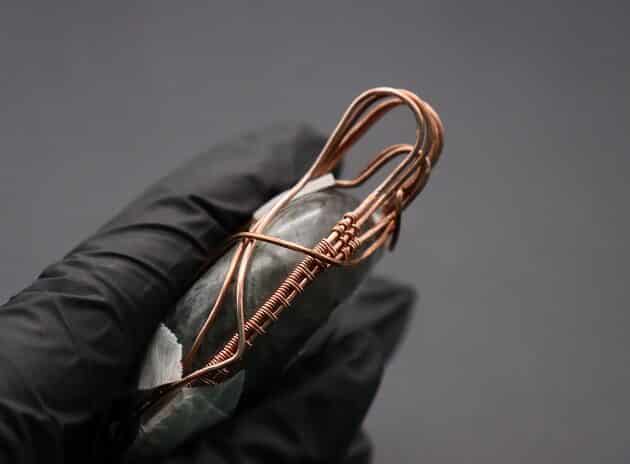Wire-Wrapping Dreamy Oval Labradorite Copper Pendant Tutorial 65