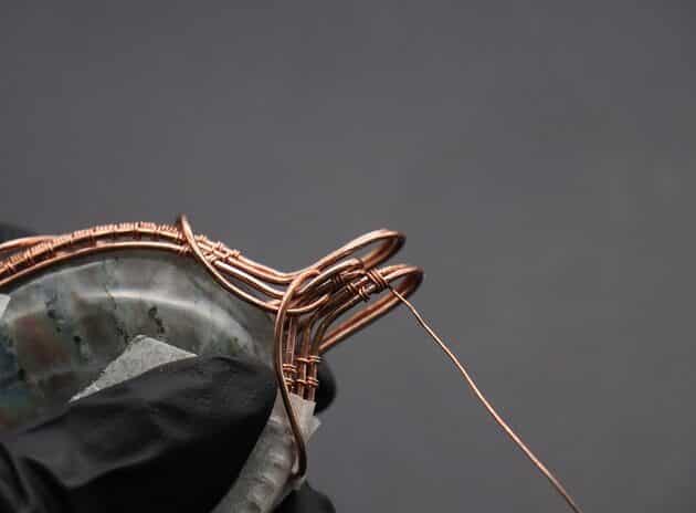 Wire-Wrapping Dreamy Oval Labradorite Copper Pendant Tutorial 69
