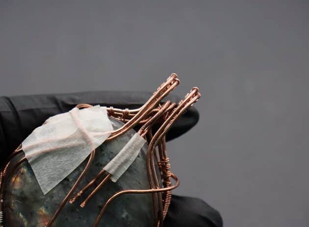 Wire-Wrapping Dreamy Oval Labradorite Copper Pendant Tutorial 75
