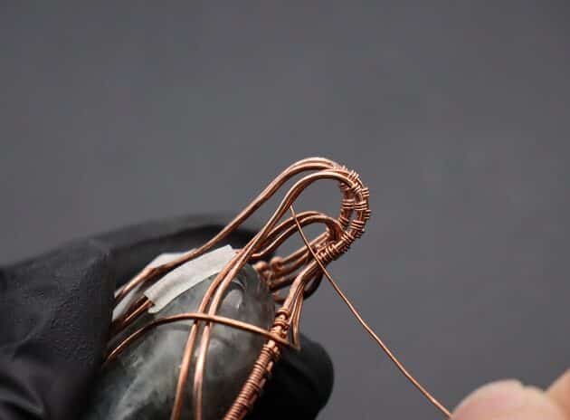 Wire-Wrapping Dreamy Oval Labradorite Copper Pendant Tutorial 76