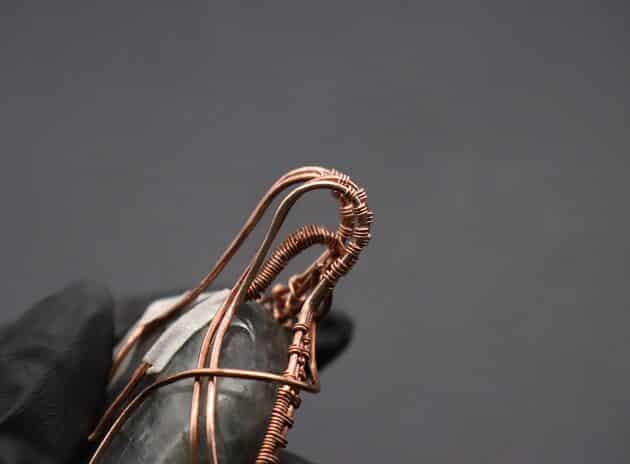 Wire-Wrapping Dreamy Oval Labradorite Copper Pendant Tutorial 77