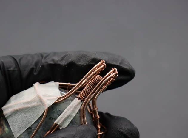 Wire-Wrapping Dreamy Oval Labradorite Copper Pendant Tutorial 78