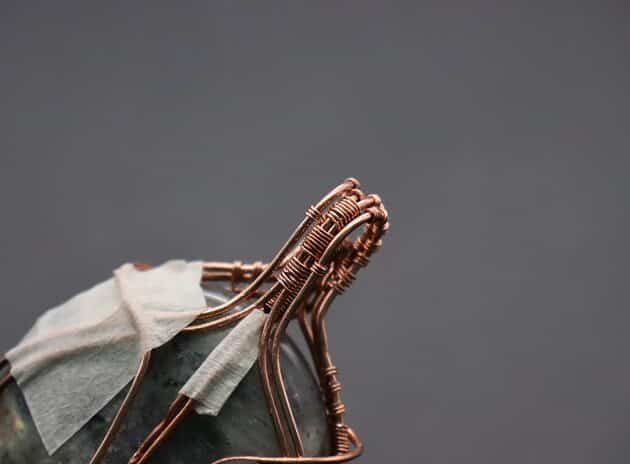 Wire-Wrapping Dreamy Oval Labradorite Copper Pendant Tutorial 79