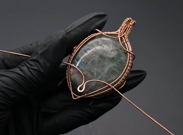Wire-Wrapping Dreamy Oval Labradorite Copper Pendant Tutorial 90