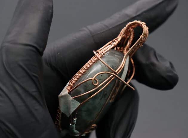 Wire-Wrapping Dreamy Oval Labradorite Copper Pendant Tutorial 97
