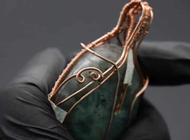 Wire-Wrapping Dreamy Oval Labradorite Copper Pendant Tutorial 99