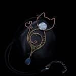 Wire-Wrapping Gold Woven Hammered Wire Cat Pendant Tutorial 0
