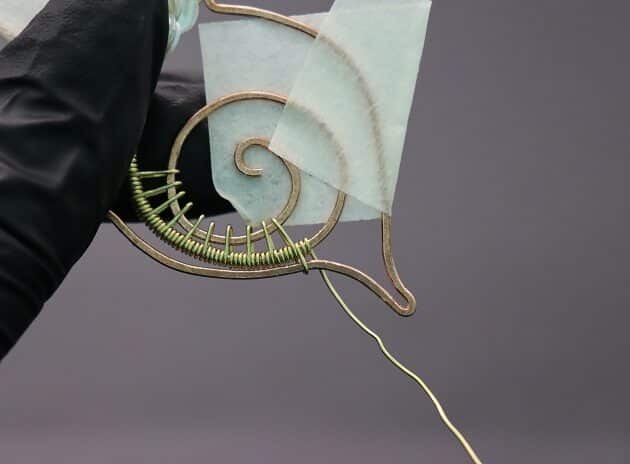 Wire-Wrapping Gold Woven Hammered Wire Cat Pendant Tutorial 43