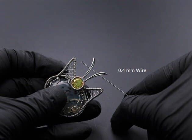 Wire-Wrapping Cute Tabby Cat Head Gemstone Silver Pendant Tutorial 101
