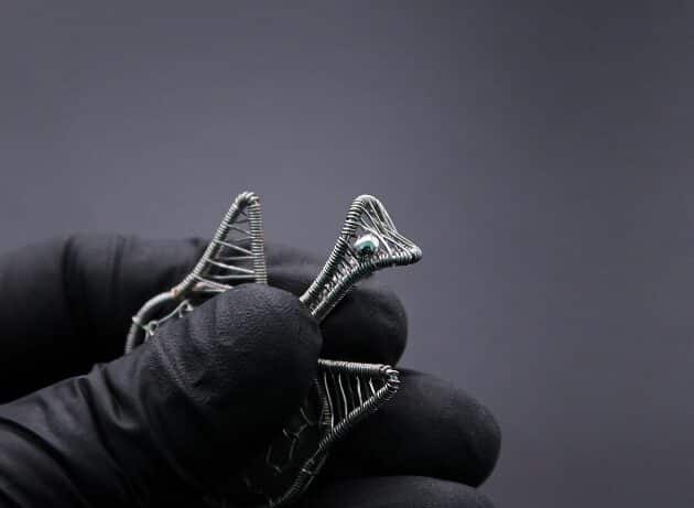 Wire-Wrapping Cute Tabby Cat Head Gemstone Silver Pendant Tutorial 107