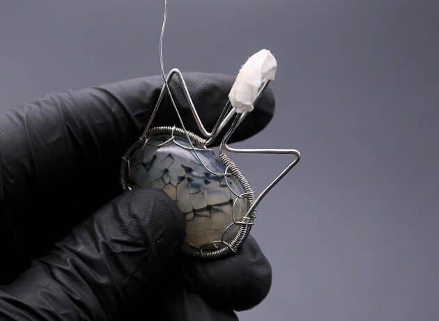 Wire-Wrapping Cute Tabby Cat Head Gemstone Silver Pendant Tutorial 55
