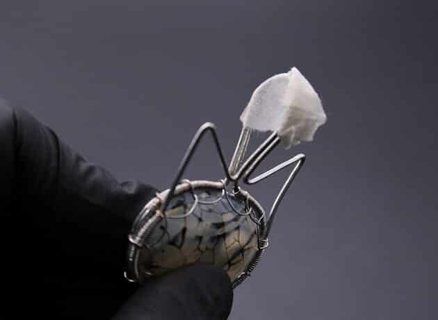 Wire-Wrapping Cute Tabby Cat Head Gemstone Silver Pendant Tutorial 56