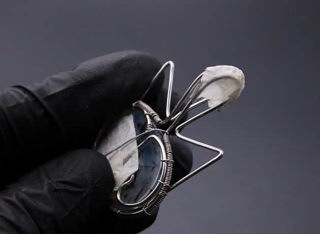 Wire-Wrapping Cute Tabby Cat Head Gemstone Silver Pendant Tutorial 57