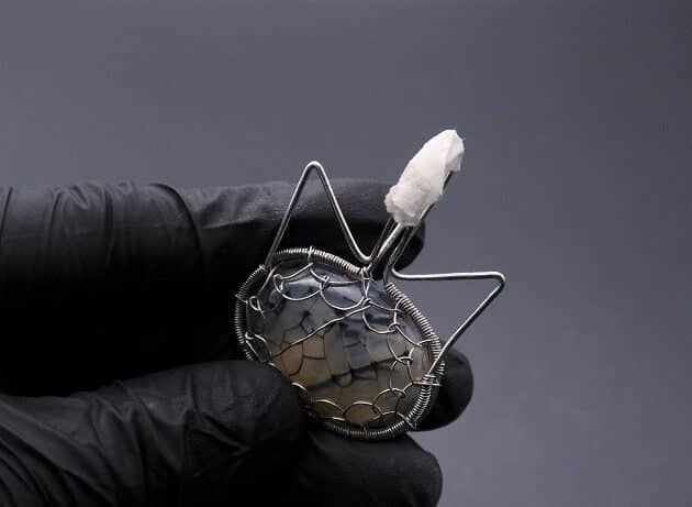 Wire-Wrapping Cute Tabby Cat Head Gemstone Silver Pendant Tutorial 62