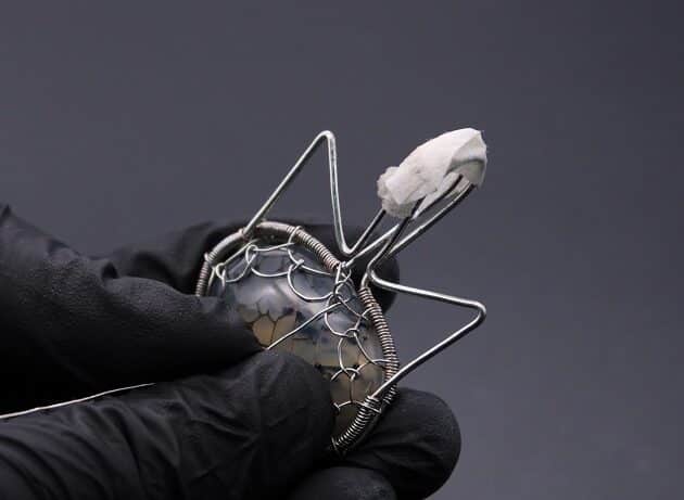 Wire-Wrapping Cute Tabby Cat Head Gemstone Silver Pendant Tutorial 63