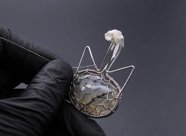Wire-Wrapping Cute Tabby Cat Head Gemstone Silver Pendant Tutorial 67