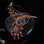 Wire-Wrapping Blue Agate Hummingbird Heady Copper Pendant Tutorial 0
