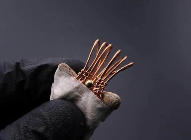 Wire-Wrapping Shark Tooth With Diamond Weave Bail Pendant Tutorial 48