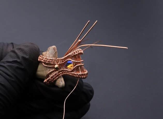 Wire-Wrapping Shark Tooth With Diamond Weave Bail Pendant Tutorial 59