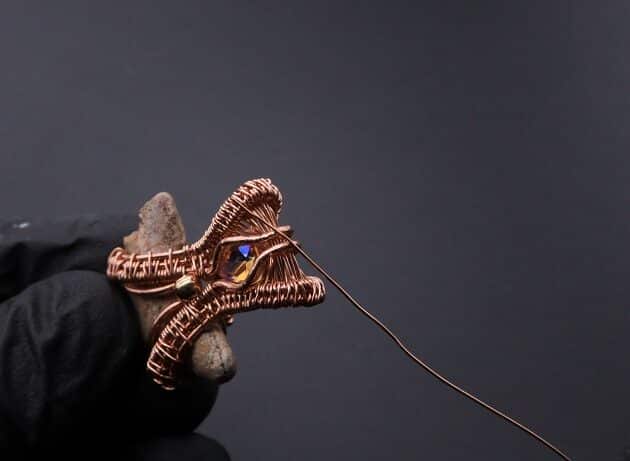Wire-Wrapping Shark Tooth With Diamond Weave Bail Pendant Tutorial 73