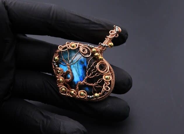 Wire-Wrapping Whimsical Woven Two Tree Handmade Pendant Tutorial 106