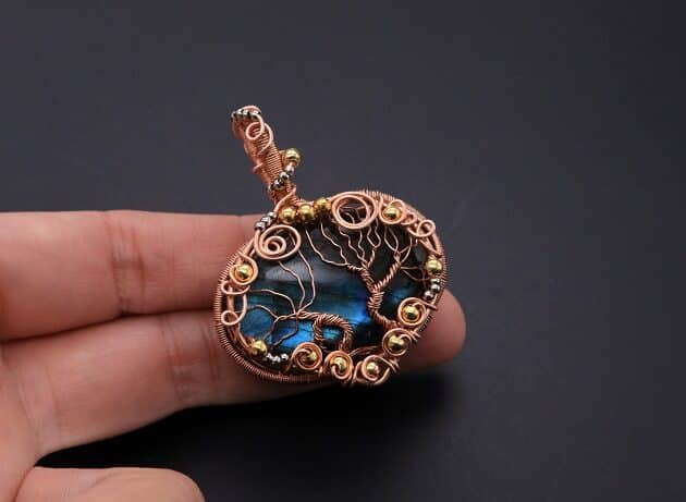 Wire-Wrapping Whimsical Woven Two Tree Handmade Pendant Tutorial 108