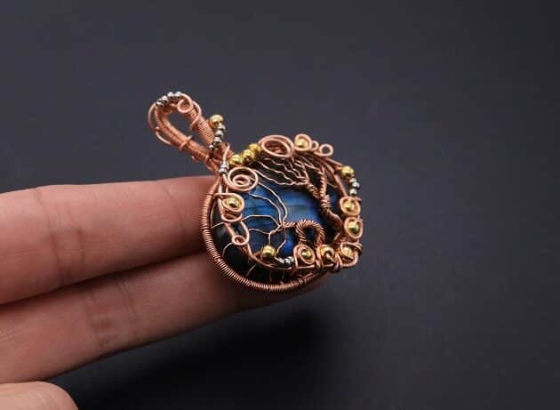 Wire-Wrapping Whimsical Woven Two Tree Handmade Pendant Tutorial 109