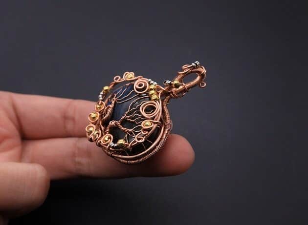 Wire-Wrapping Whimsical Woven Two Tree Handmade Pendant Tutorial 110