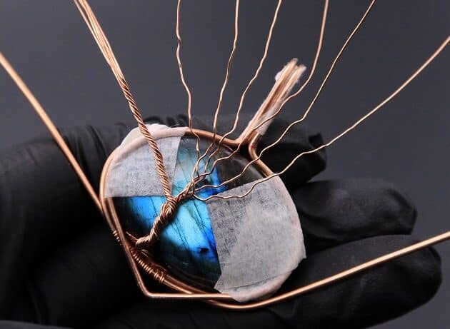 Wire-Wrapping Whimsical Woven Two Tree Handmade Pendant Tutorial 33