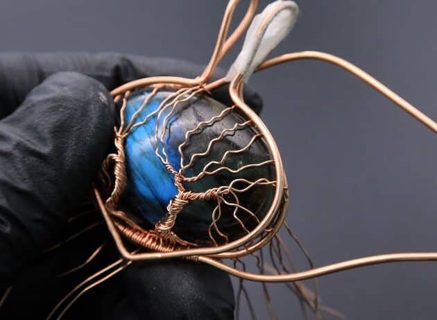 Wire-Wrapping Whimsical Woven Two Tree Handmade Pendant Tutorial 50