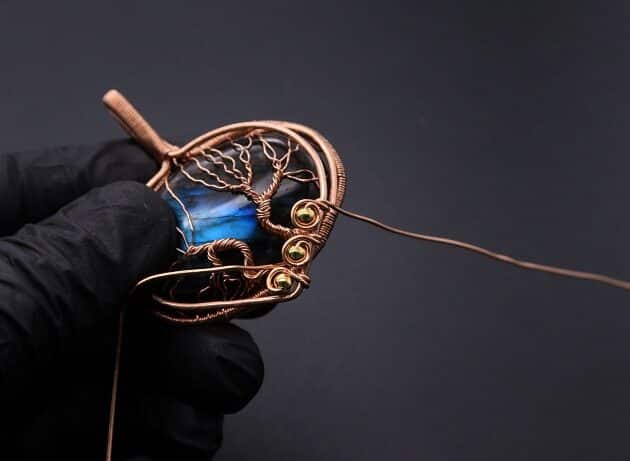 Wire-Wrapping Whimsical Woven Two Tree Handmade Pendant Tutorial 73