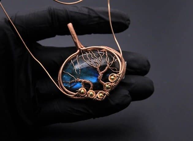 Wire-Wrapping Whimsical Woven Two Tree Handmade Pendant Tutorial 74