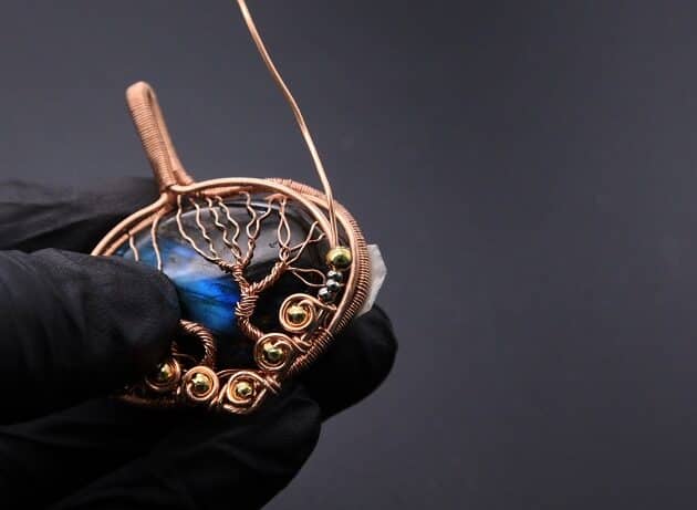 Wire-Wrapping Whimsical Woven Two Tree Handmade Pendant Tutorial 77
