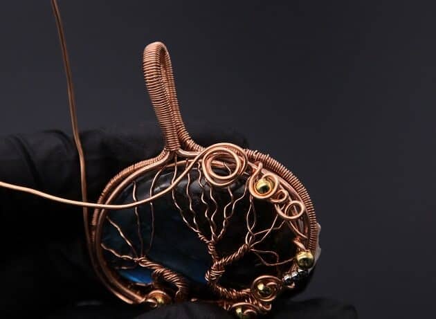 Wire-Wrapping Whimsical Woven Two Tree Handmade Pendant Tutorial 84