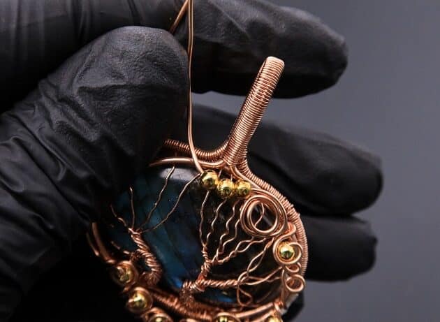 Wire-Wrapping Whimsical Woven Two Tree Handmade Pendant Tutorial 85