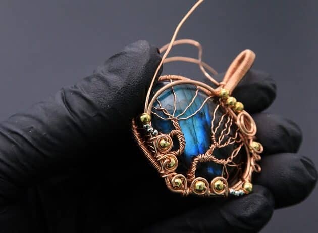 Wire-Wrapping Whimsical Woven Two Tree Handmade Pendant Tutorial 89