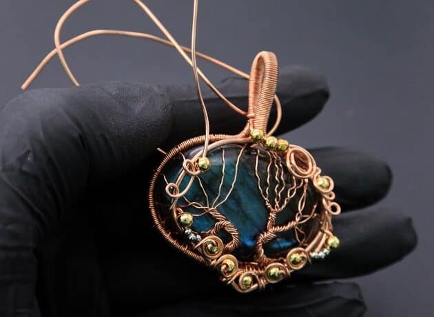 Wire-Wrapping Whimsical Woven Two Tree Handmade Pendant Tutorial 91