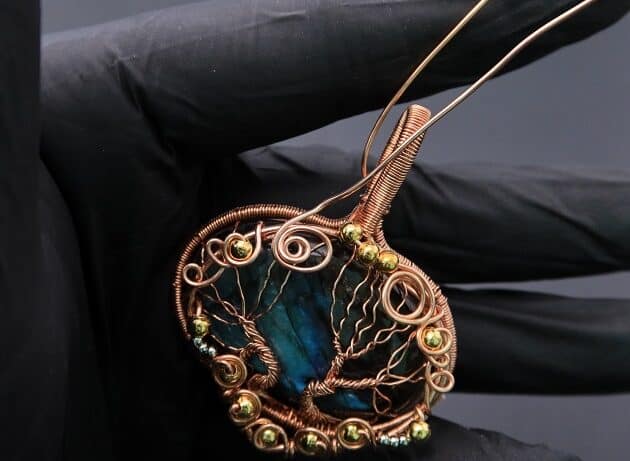 Wire-Wrapping Whimsical Woven Two Tree Handmade Pendant Tutorial 93