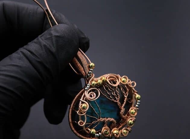 Wire-Wrapping Whimsical Woven Two Tree Handmade Pendant Tutorial 96