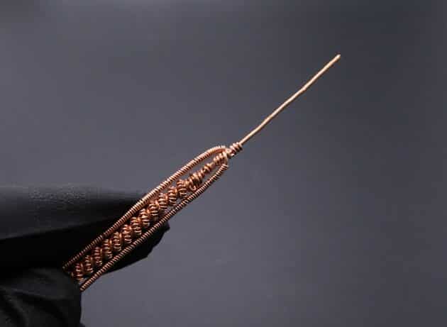 Wire-Wrapping Ammonite Shell Coiled Coil Copper Pendant Tutorial 34