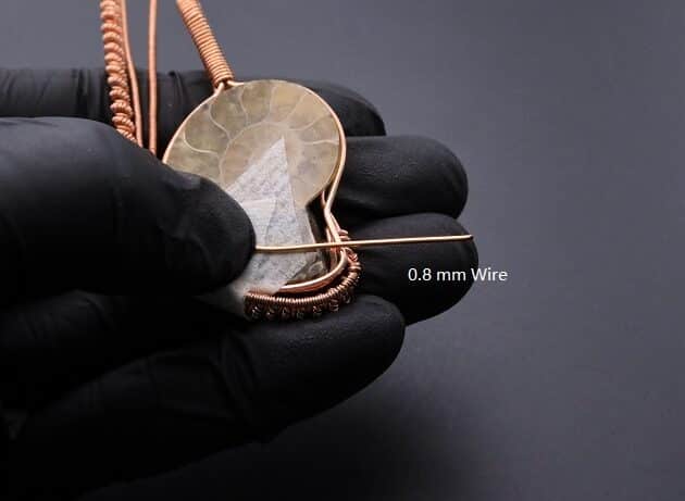 Wire-Wrapping Ammonite Shell Coiled Coil Copper Pendant Tutorial 38