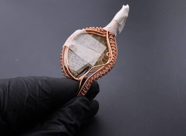 Wire-Wrapping Ammonite Shell Coiled Coil Copper Pendant Tutorial 50