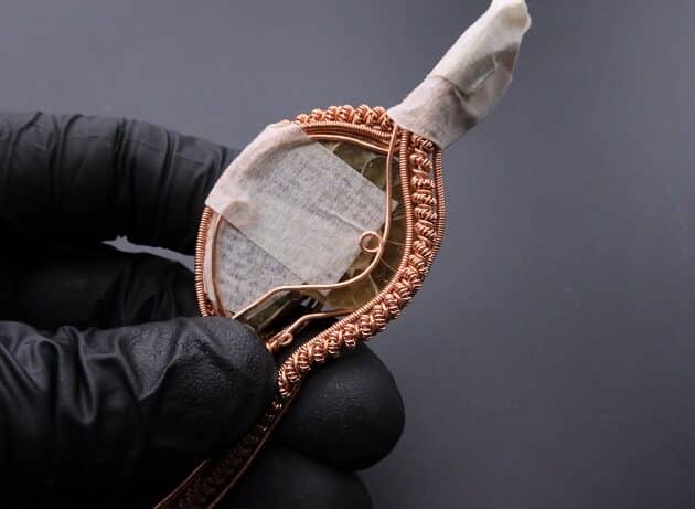 Wire-Wrapping Ammonite Shell Coiled Coil Copper Pendant Tutorial 51