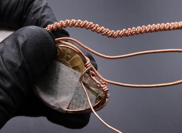 Wire-Wrapping Ammonite Shell Coiled Coil Copper Pendant Tutorial 52