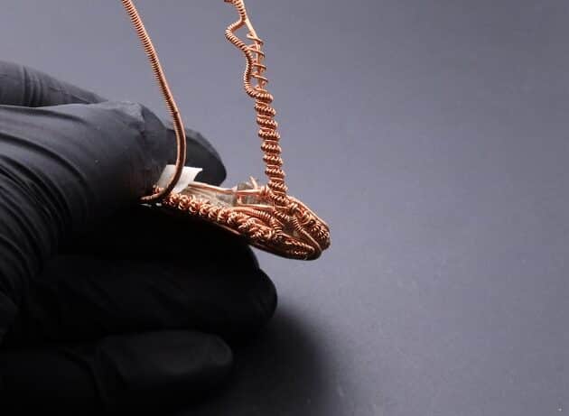 Wire-Wrapping Ammonite Shell Coiled Coil Copper Pendant Tutorial 57