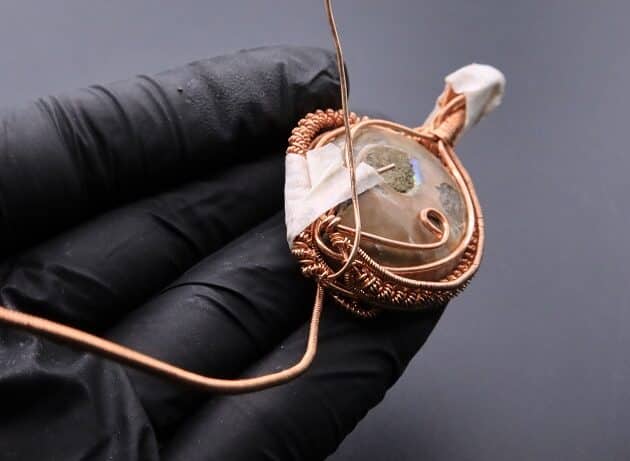 Wire-Wrapping Ammonite Shell Coiled Coil Copper Pendant Tutorial 62