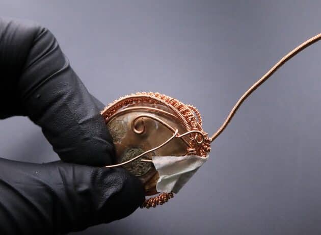 Wire-Wrapping Ammonite Shell Coiled Coil Copper Pendant Tutorial 64