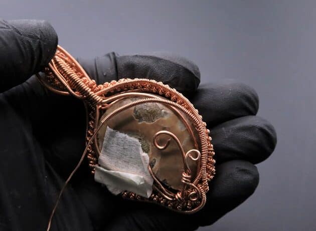 Wire-Wrapping Ammonite Shell Coiled Coil Copper Pendant Tutorial 72