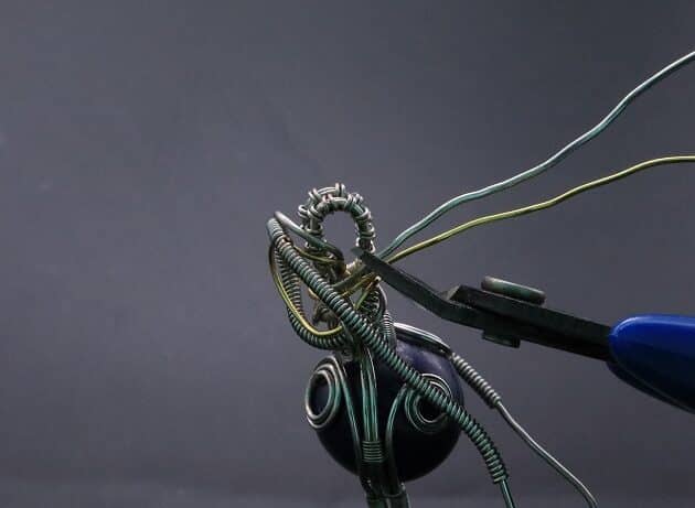 Wire-Wrapping Blue Marble Sphere Ball Abstract Swirl Pendant Tutorial 106