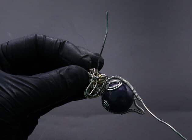 Wire-Wrapping Blue Marble Sphere Ball Abstract Swirl Pendant Tutorial 117